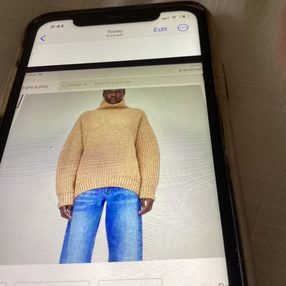 Anine Bing Sydney Alpaca wool blend turtleneck sweater beige tan size XS - Picture 5 of 8